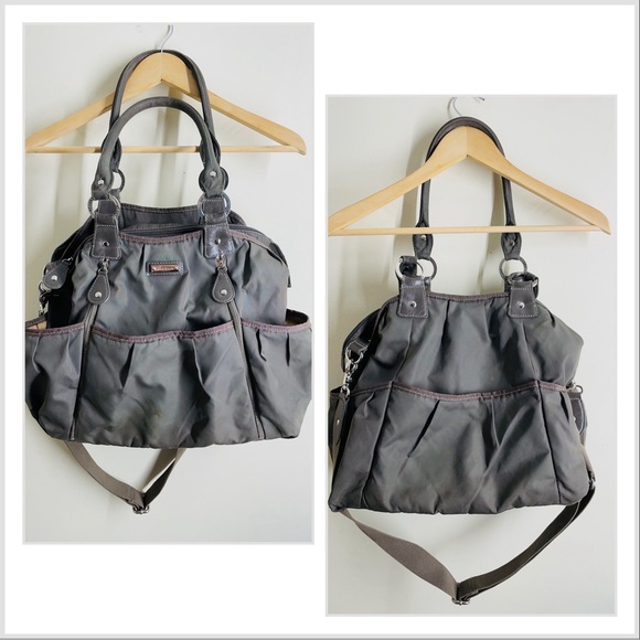 Storksak Olivia Nylon Diaper Bag Grey - Picture 1 of 16